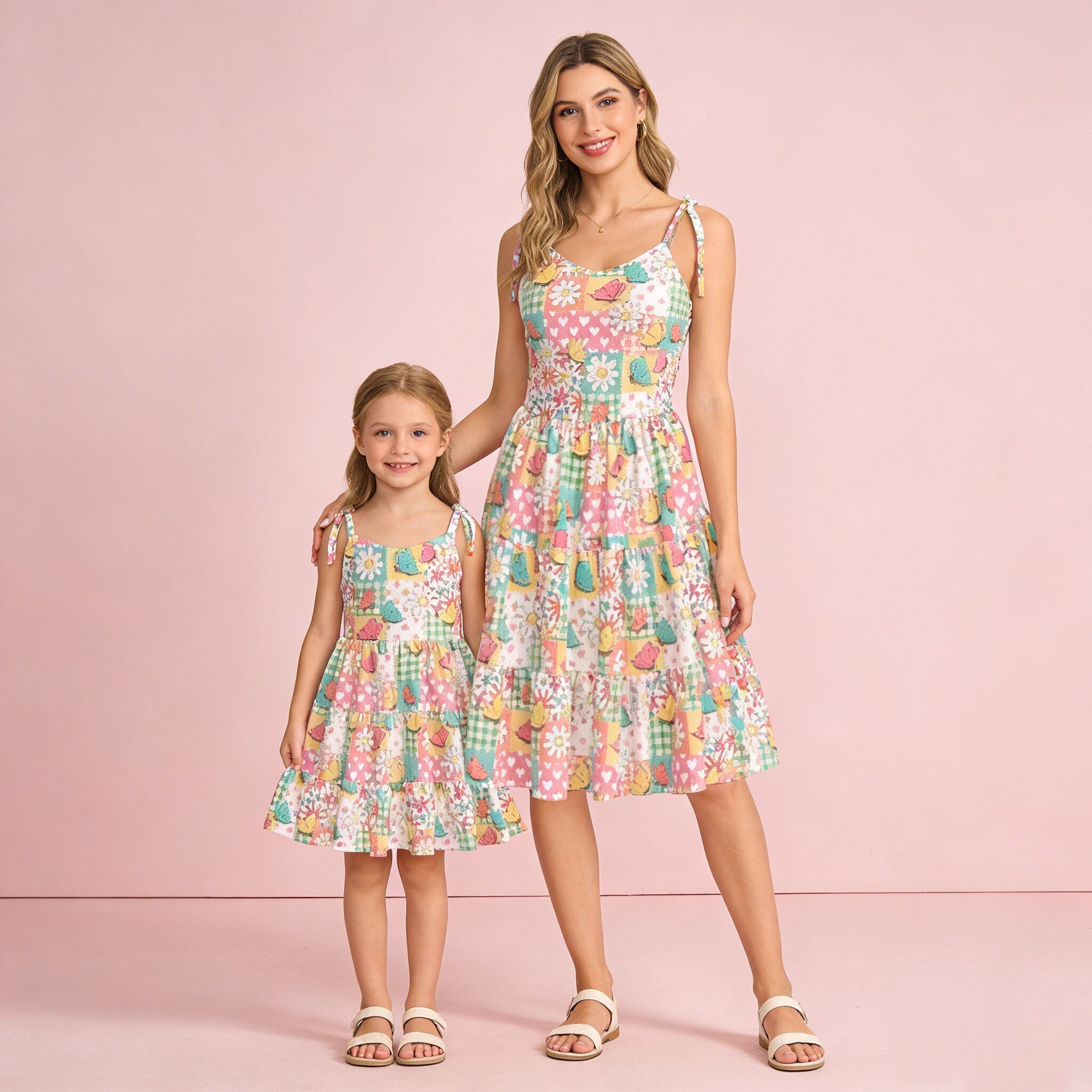 (Pre Order,Prepack Zone)Family Summer Dasiy Print Slip Dress
