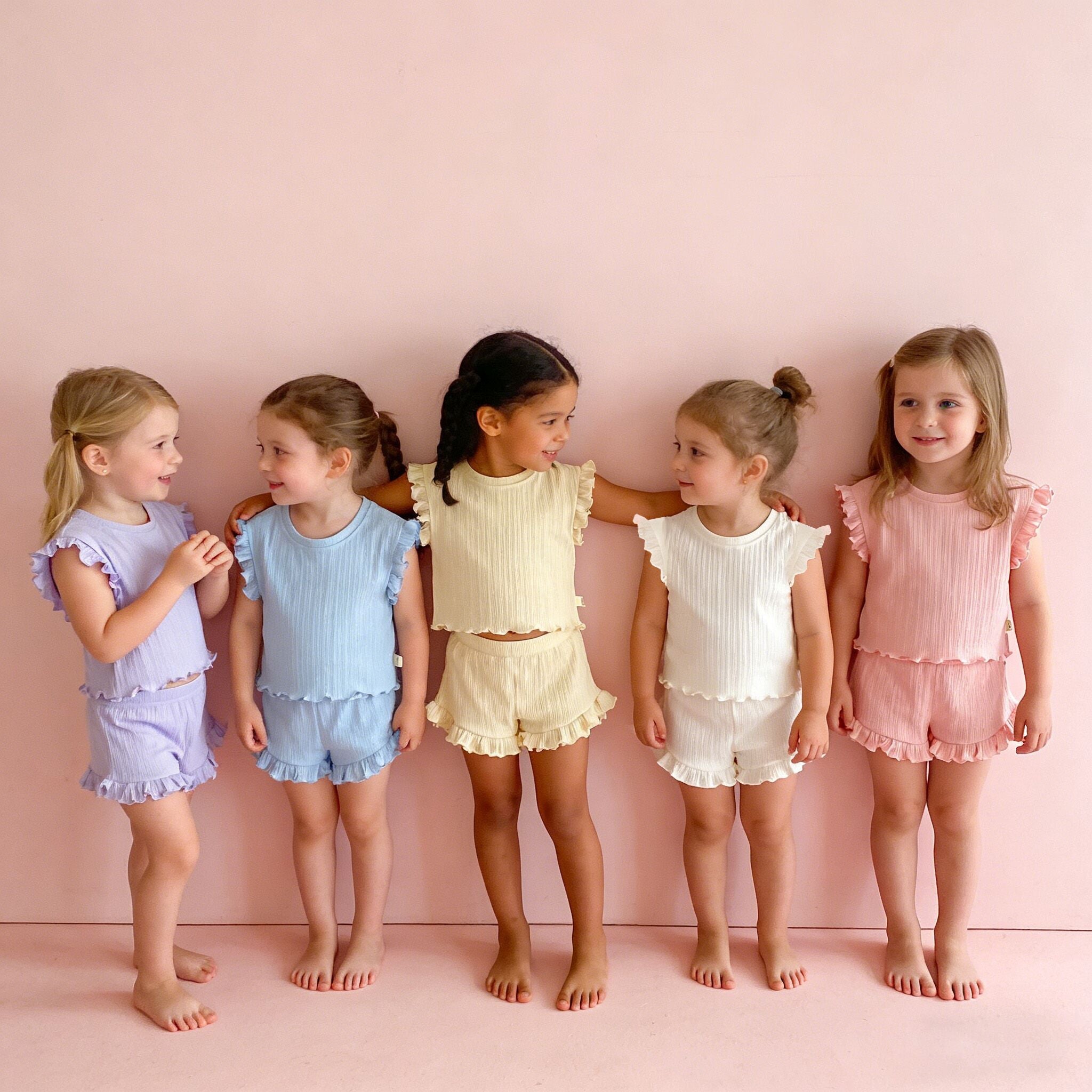 (In Production)Girls Spring&Summer Trip Shorts Set