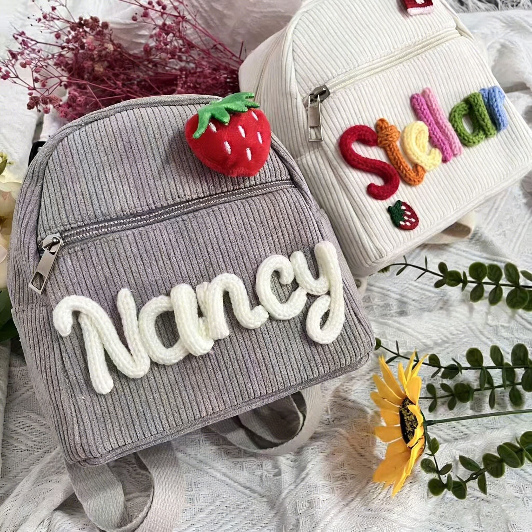 (Pre Order)Personalized Backpack Name Embroidery - Customizable Bag
