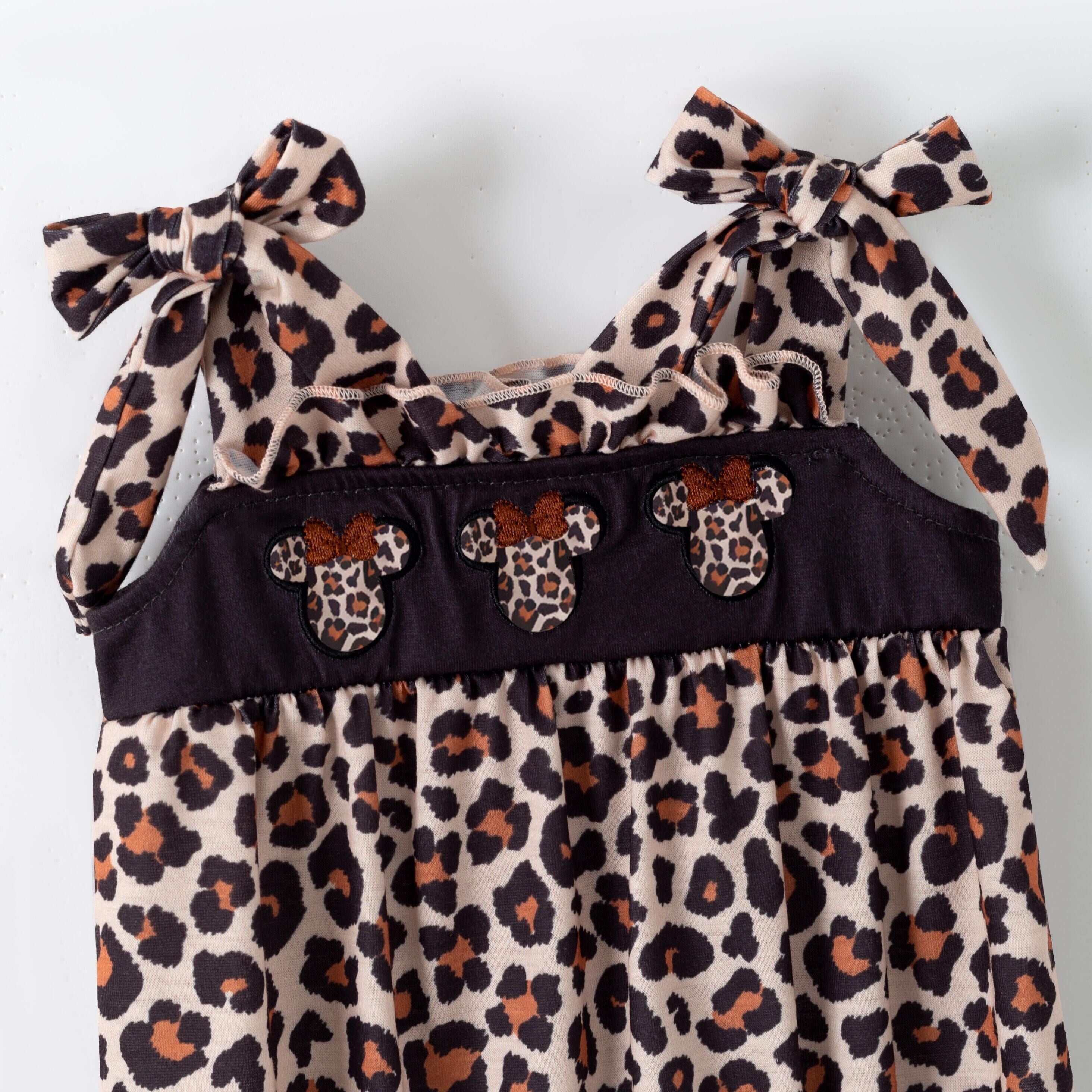 (Pre Order,Prepack Zone)Family Cartoon Applique Leopard Print Dress&Romper(Mix Size)