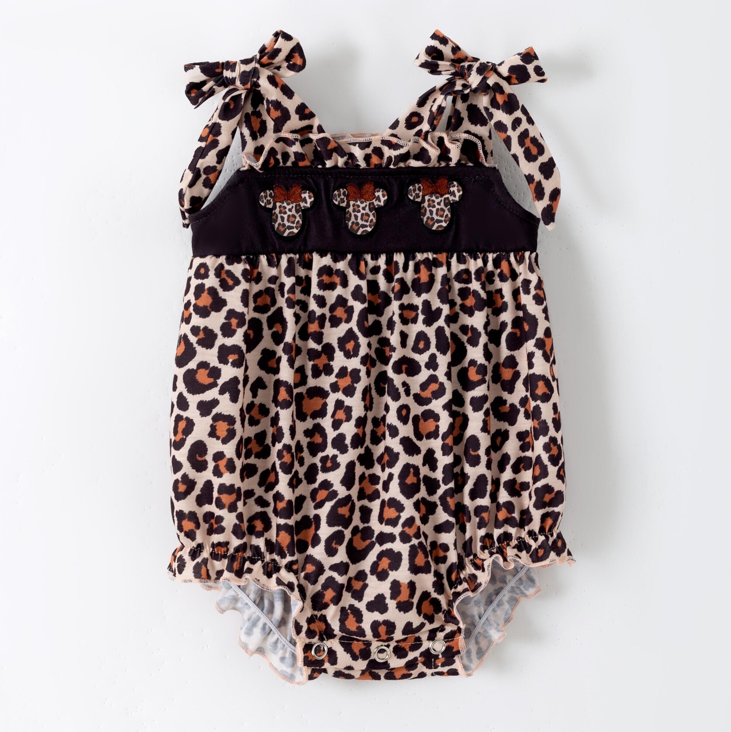 (Pre Order,Prepack Zone)Family Cartoon Applique Leopard Print Dress&Romper(Mix Size)