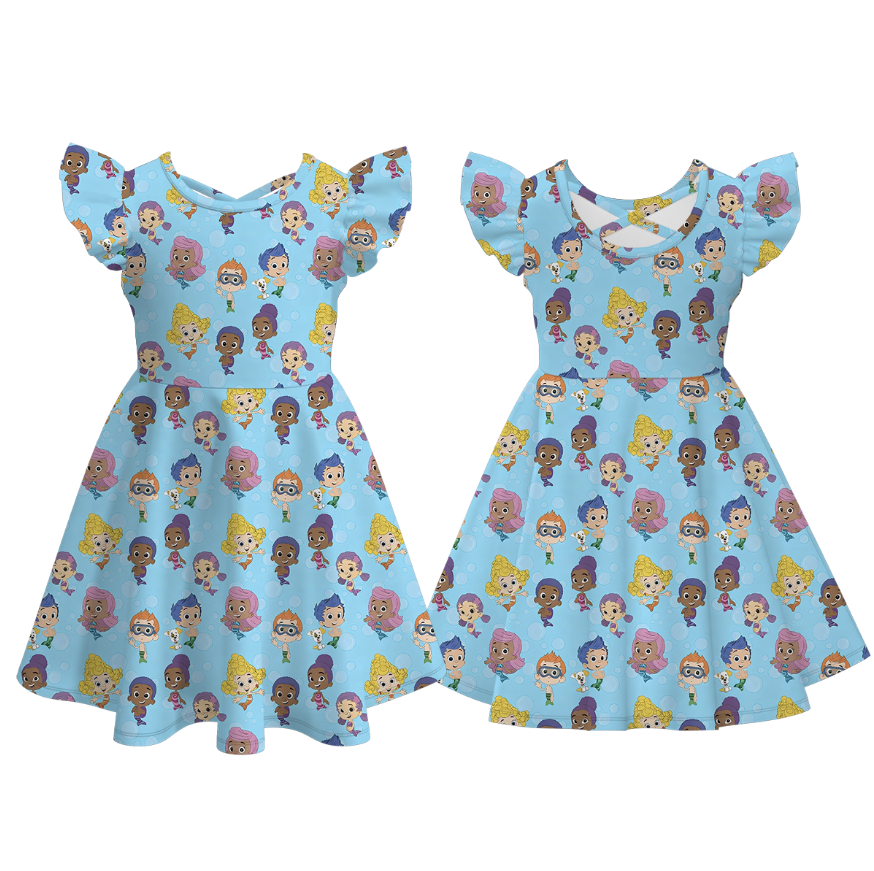 (Pre Order)Girls Spring&Summer Cartoon Print Dress