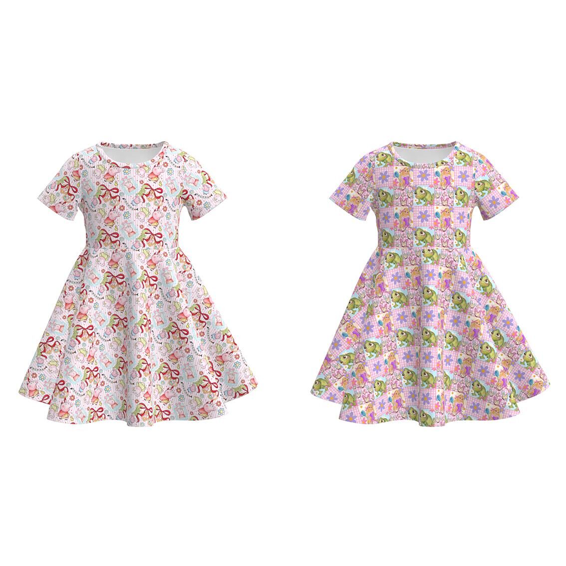 (Pre Order+Prepack Zone)Girls Spring&Summer Cartoon,Princess Print Dress(Mix Size)