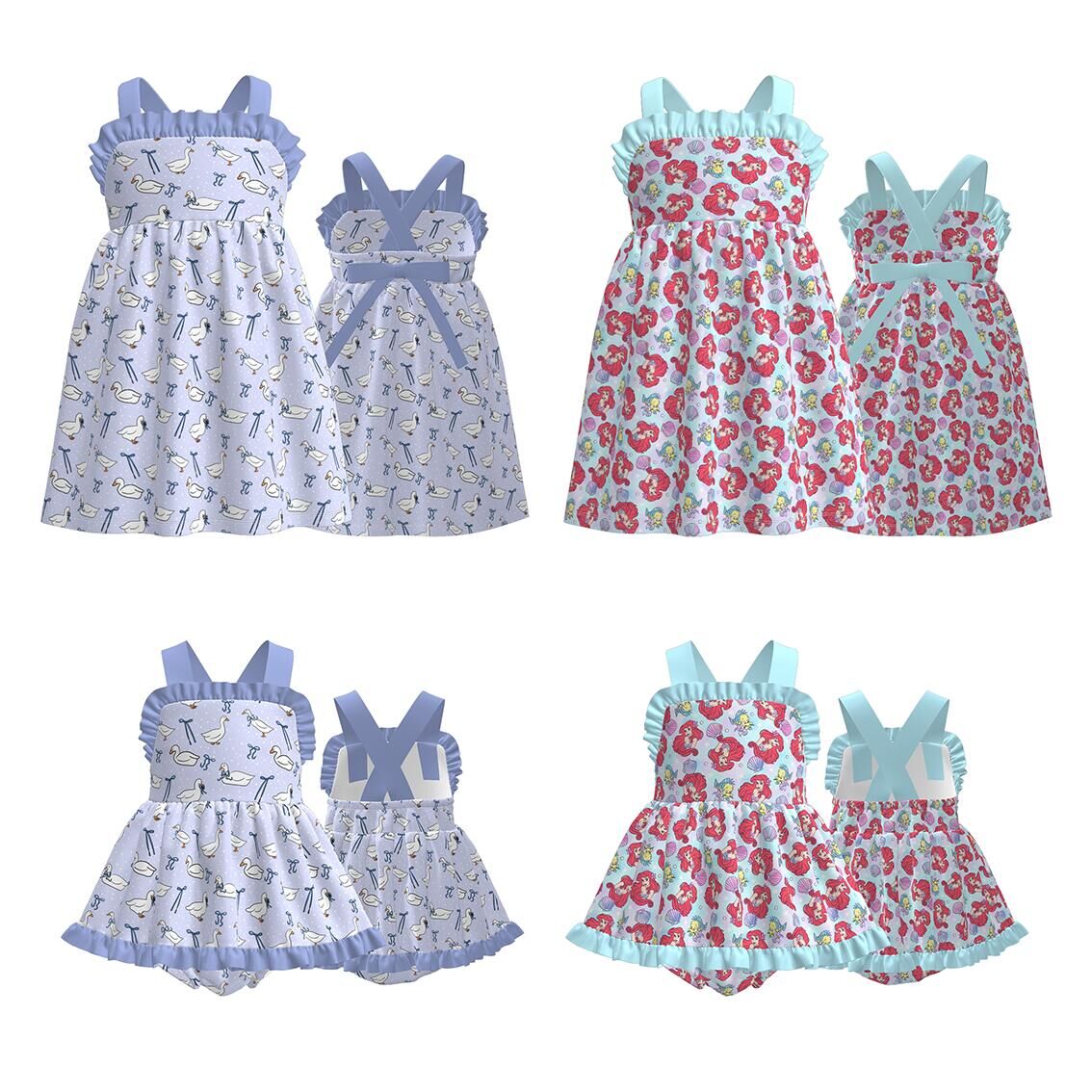 (Pre Order+Prepack Zone)Sisters Princess&Goose Print Dress&Romper
