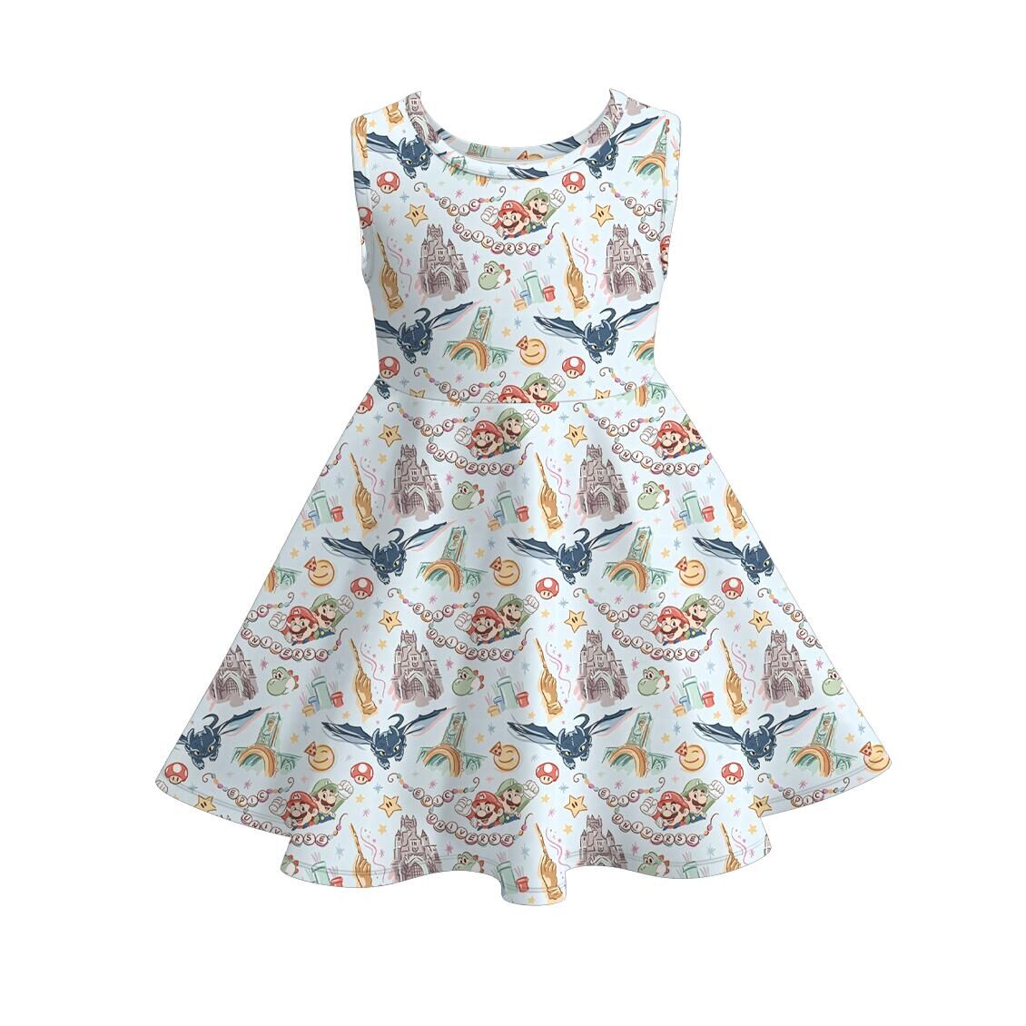 (Pre Order)Siblings Spring&Summer Cartoon Print Dress,Set&Top