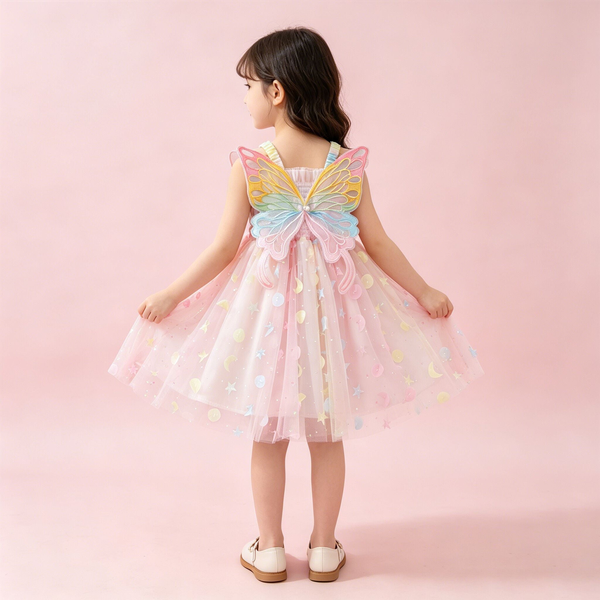 (In Production)Girls Spring&Summer Butterfly Tulle Dress