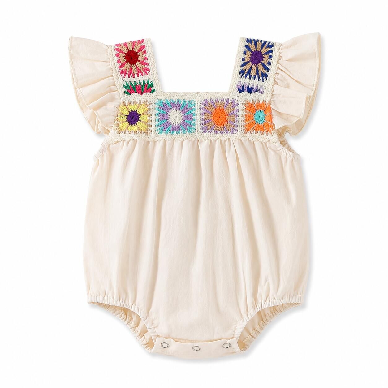 (In Production)Toddler Girls Spring&Summer Ethnic Style Embroidery Romper