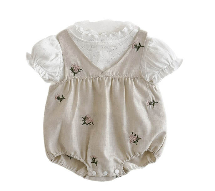 (In Production)One Pack(5 Pieces total)Sale Toddler Girls Summer Floral Embroidery Bloomer Set