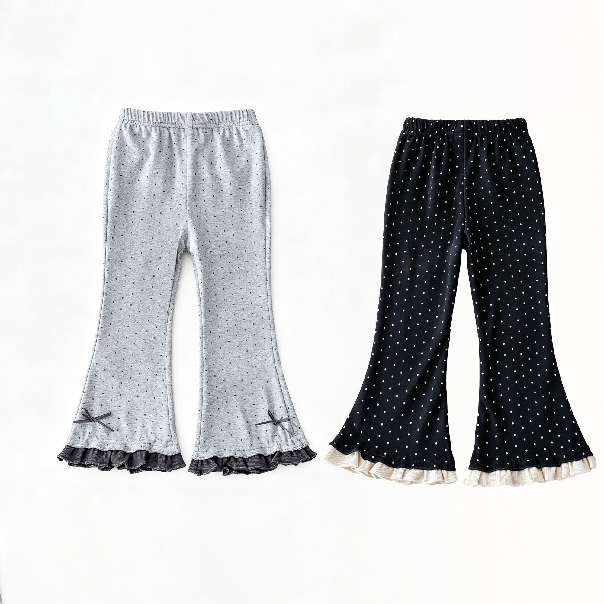 (In Production)Girls Polka Dot Lace Flared Pants
