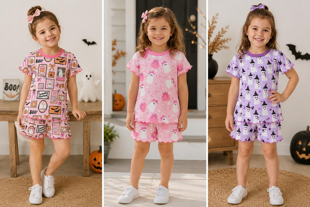 (Pre Order)Sisters Halloween Embroidery Scallop Set