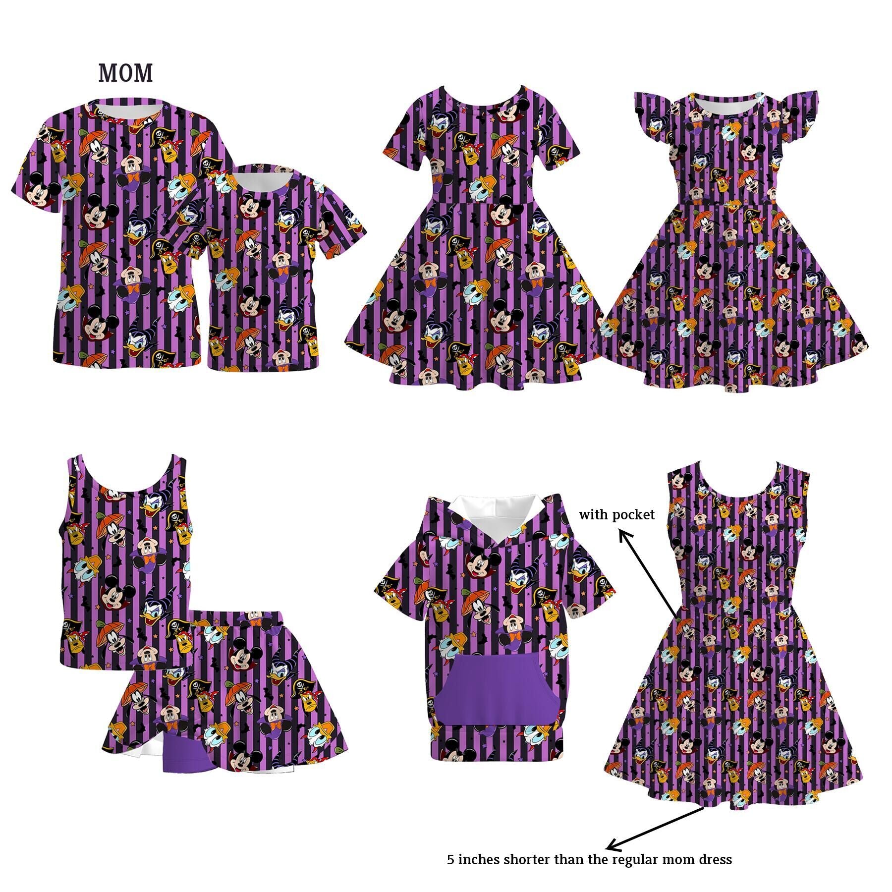 (Weekly Pre-Order)Family Halloween Cartoon Print Dress,Set&Top(Ends 8.16)
