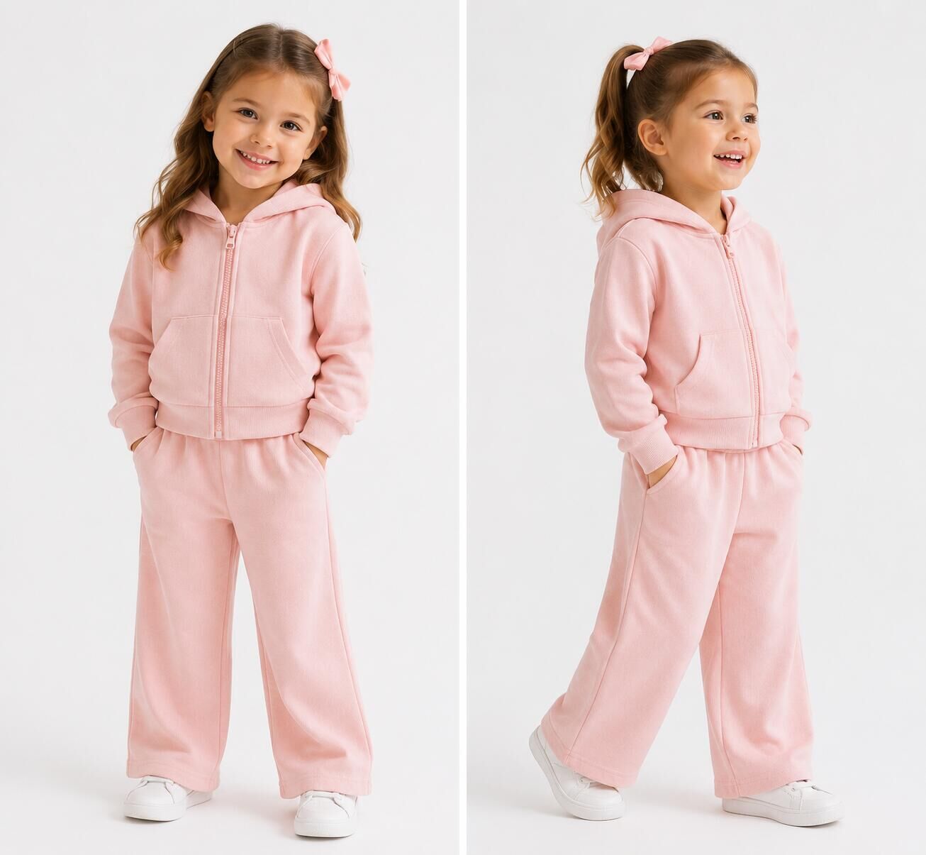 (Pre Order 2 Weeks)Girls Fall Hooded Zipper Pullover Set