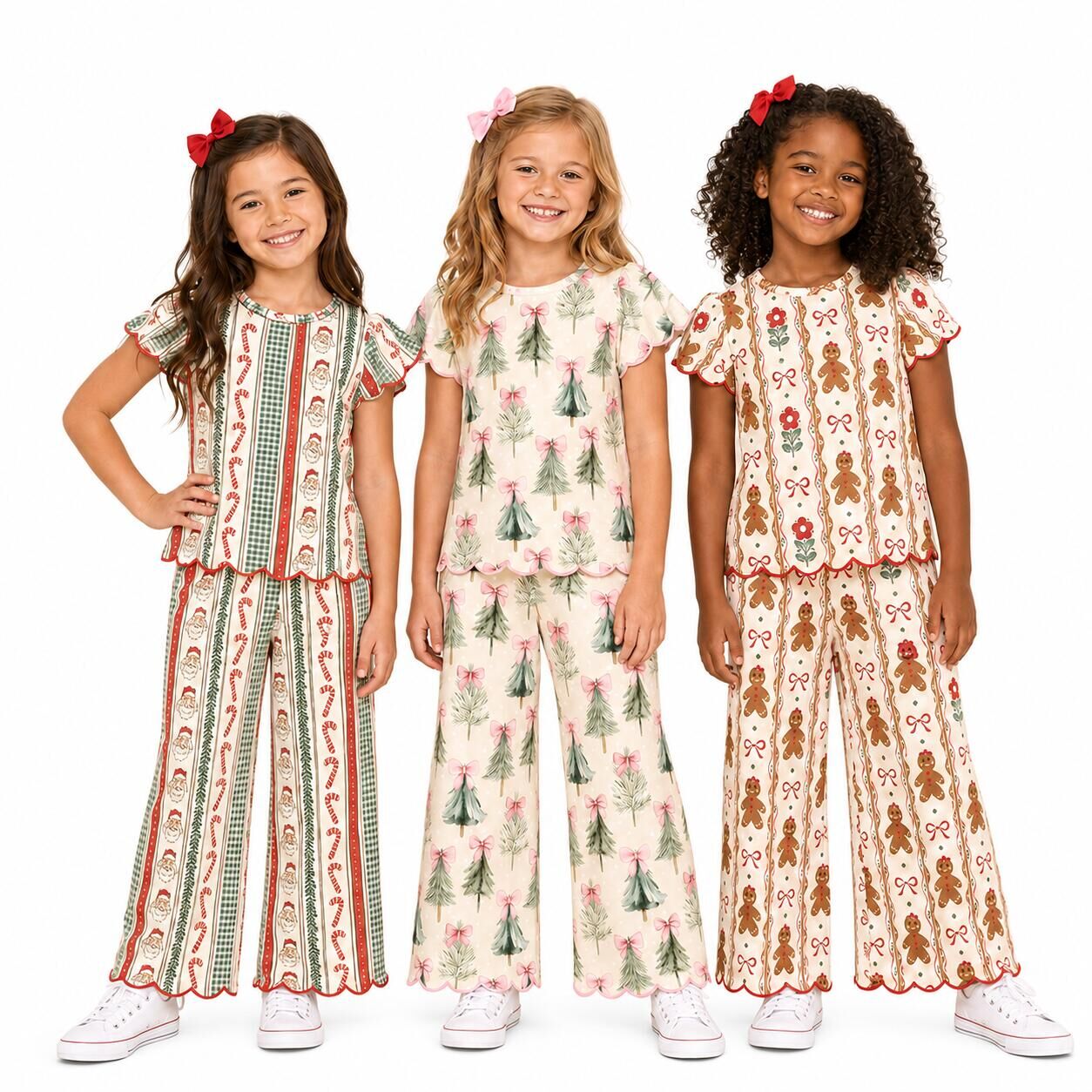(Pre Order)Sisters Christmas Embroidery Scallop Set