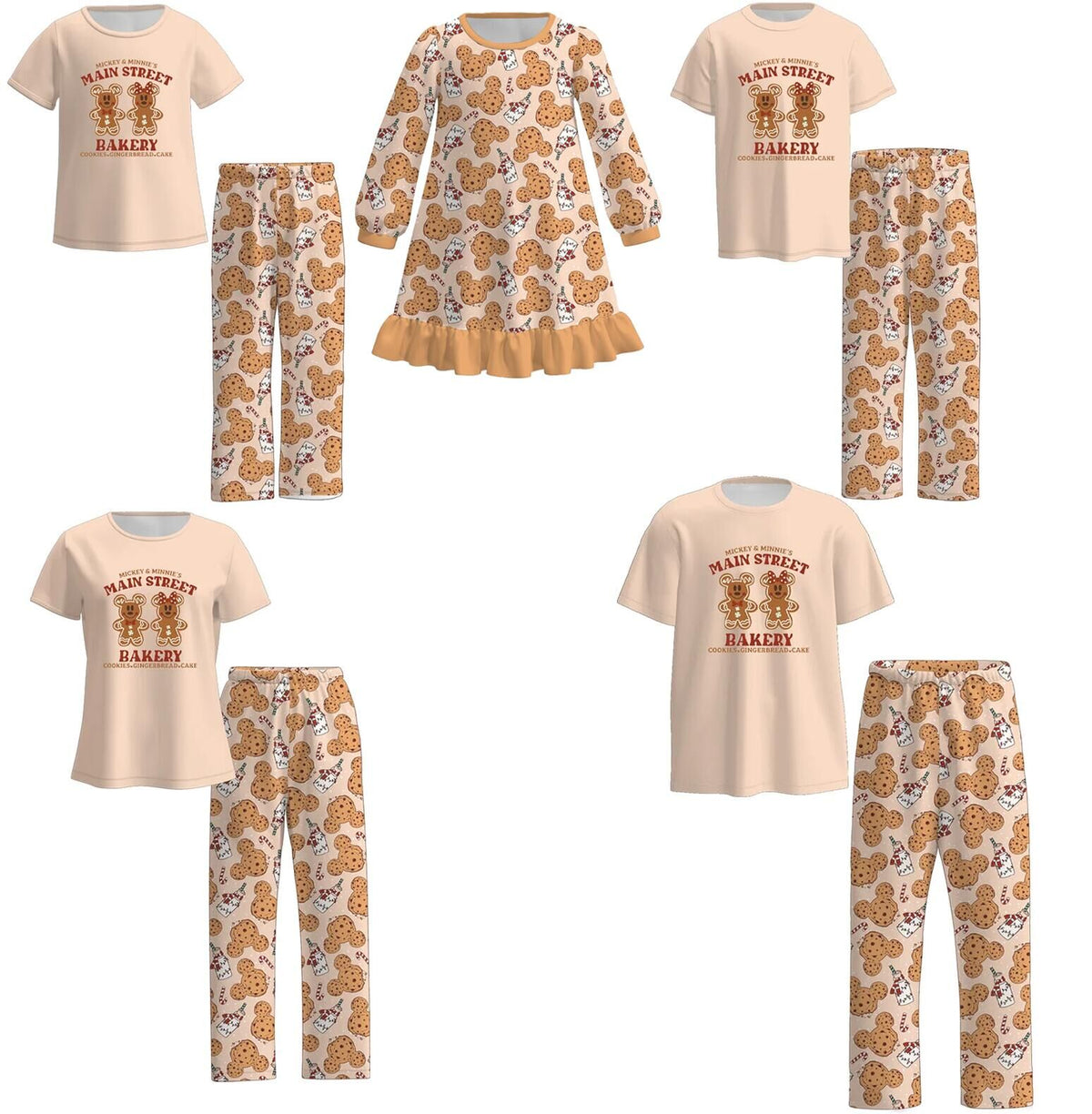 (Weekly Pre-Order)Family Christmas Gingerbread Print Pajamas(Ends 9.27)