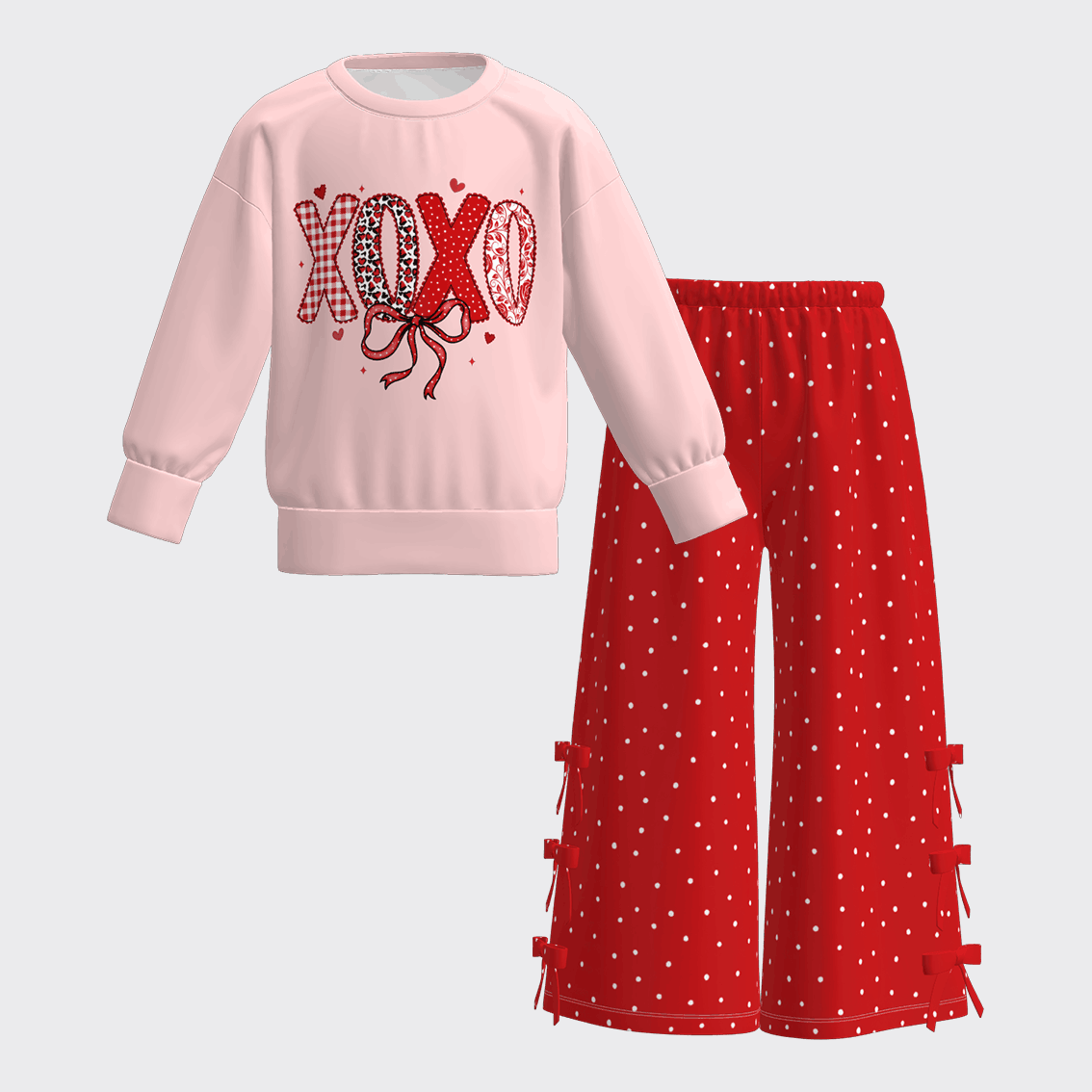 (Pre Order)Girls Valentine's Day Print Pants Set