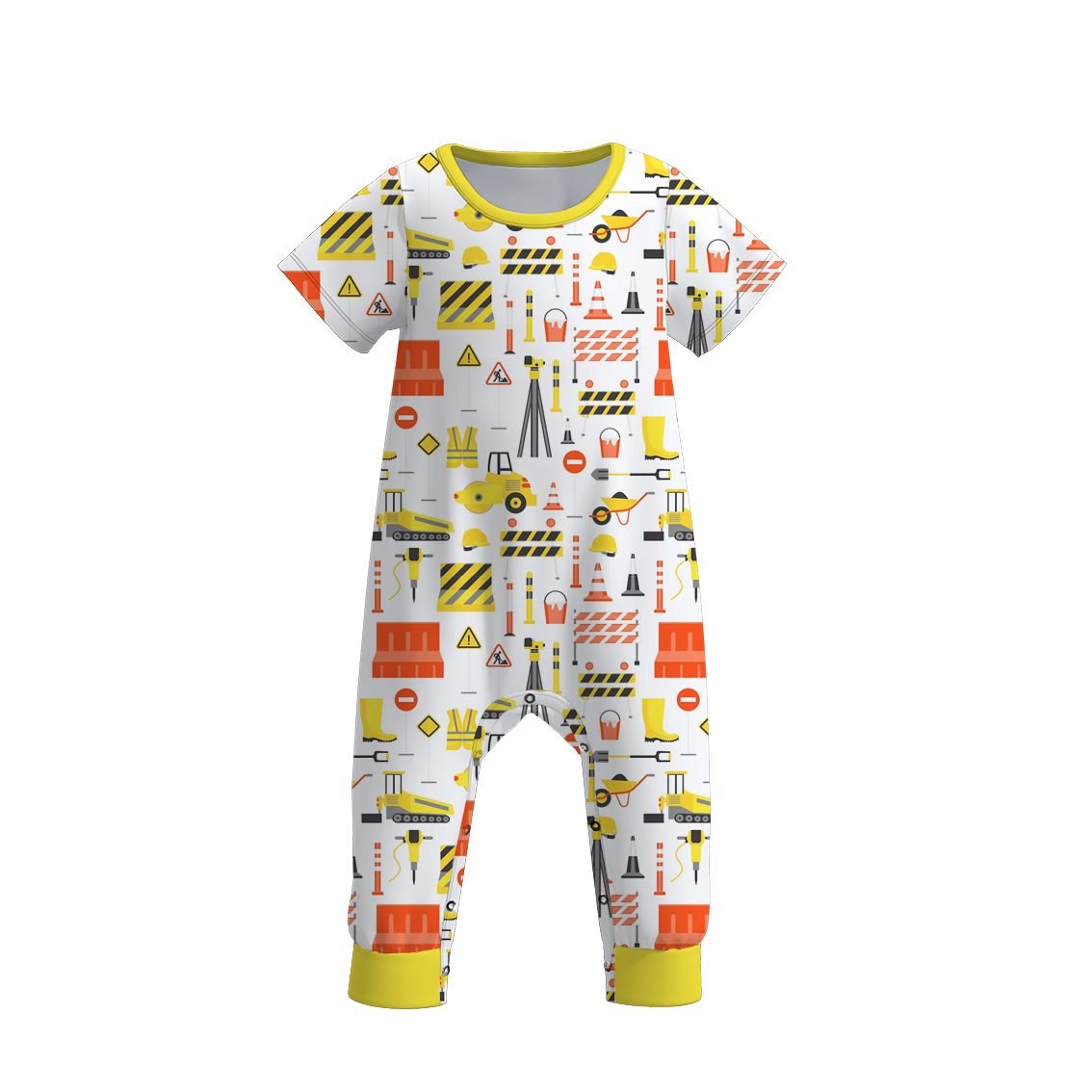 (Pre Order)Baby Boy's Digger Truck Print Romper
