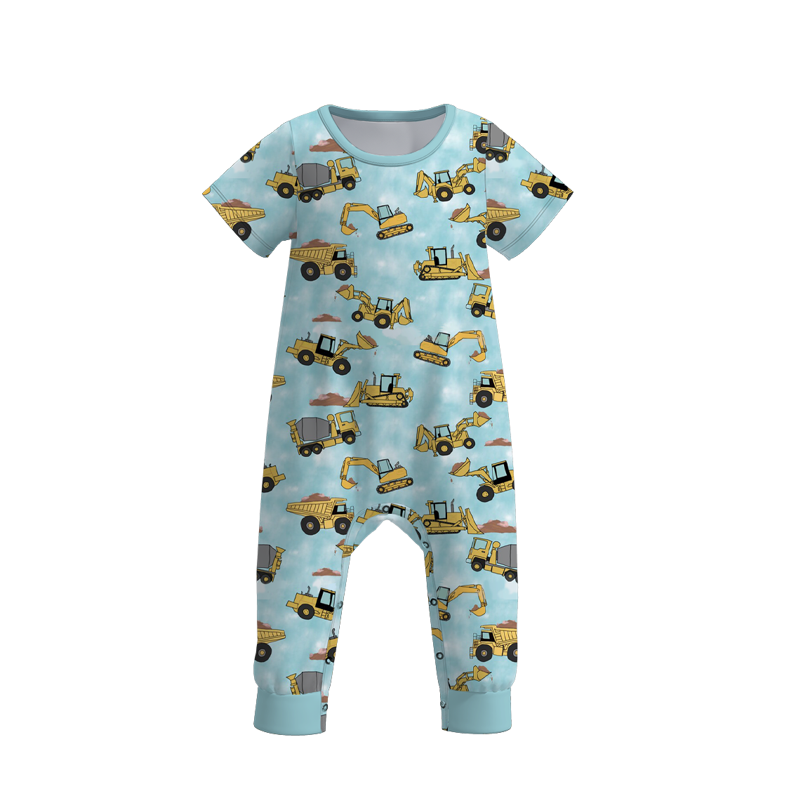 (Pre Order)Baby Boy's Digger Truck Print Romper