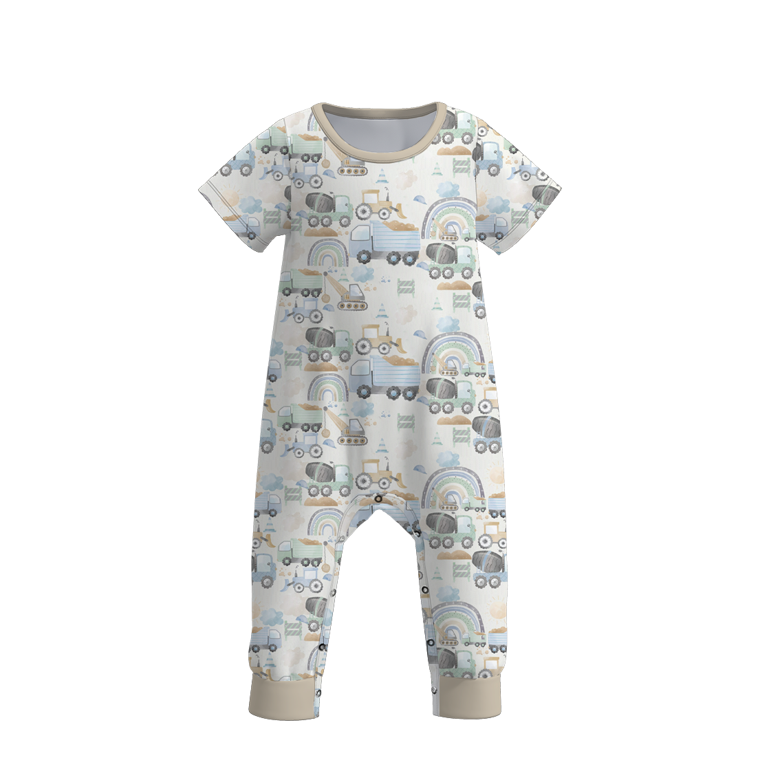 (Pre Order)Baby Boy's Digger Truck Print Romper