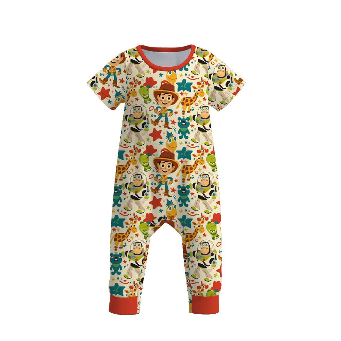 (Pre Order)Boys Summer Cartoon Print Romper