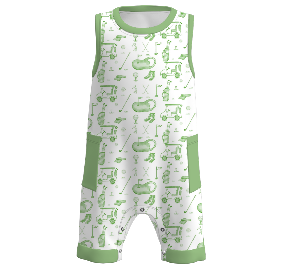 (Pre Order)Baby Boys Golf Fishing Print Romper
