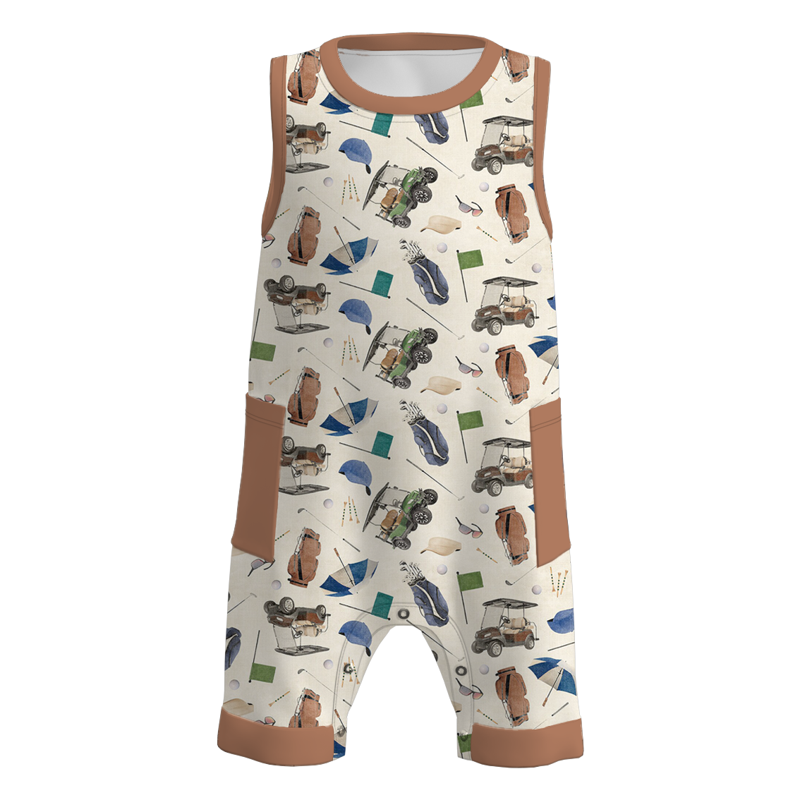 (Pre Order)Baby Boys Golf Fishing Print Romper