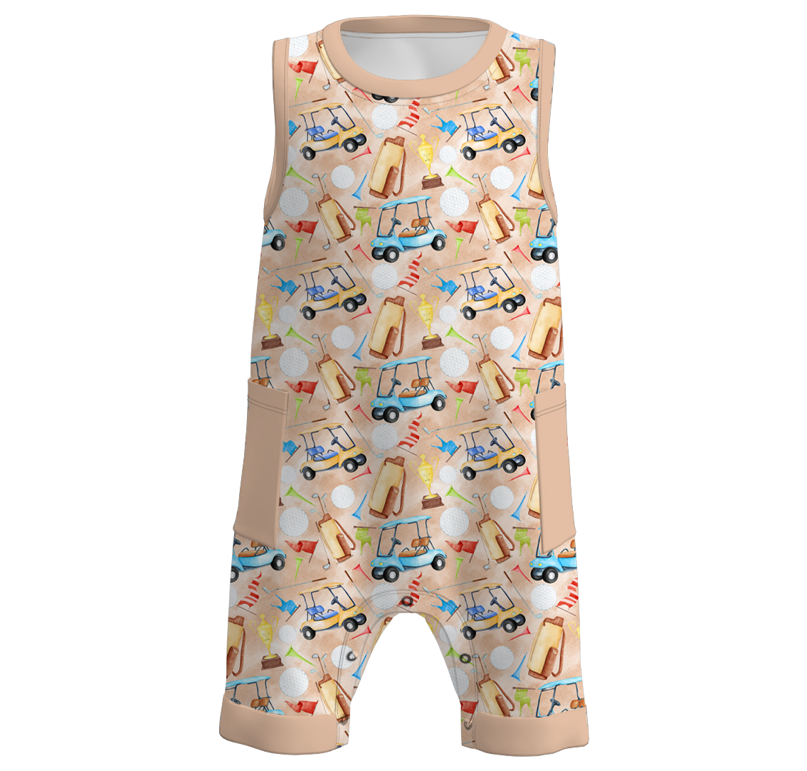 (Pre Order)Baby Boys Golf Fishing Print Romper
