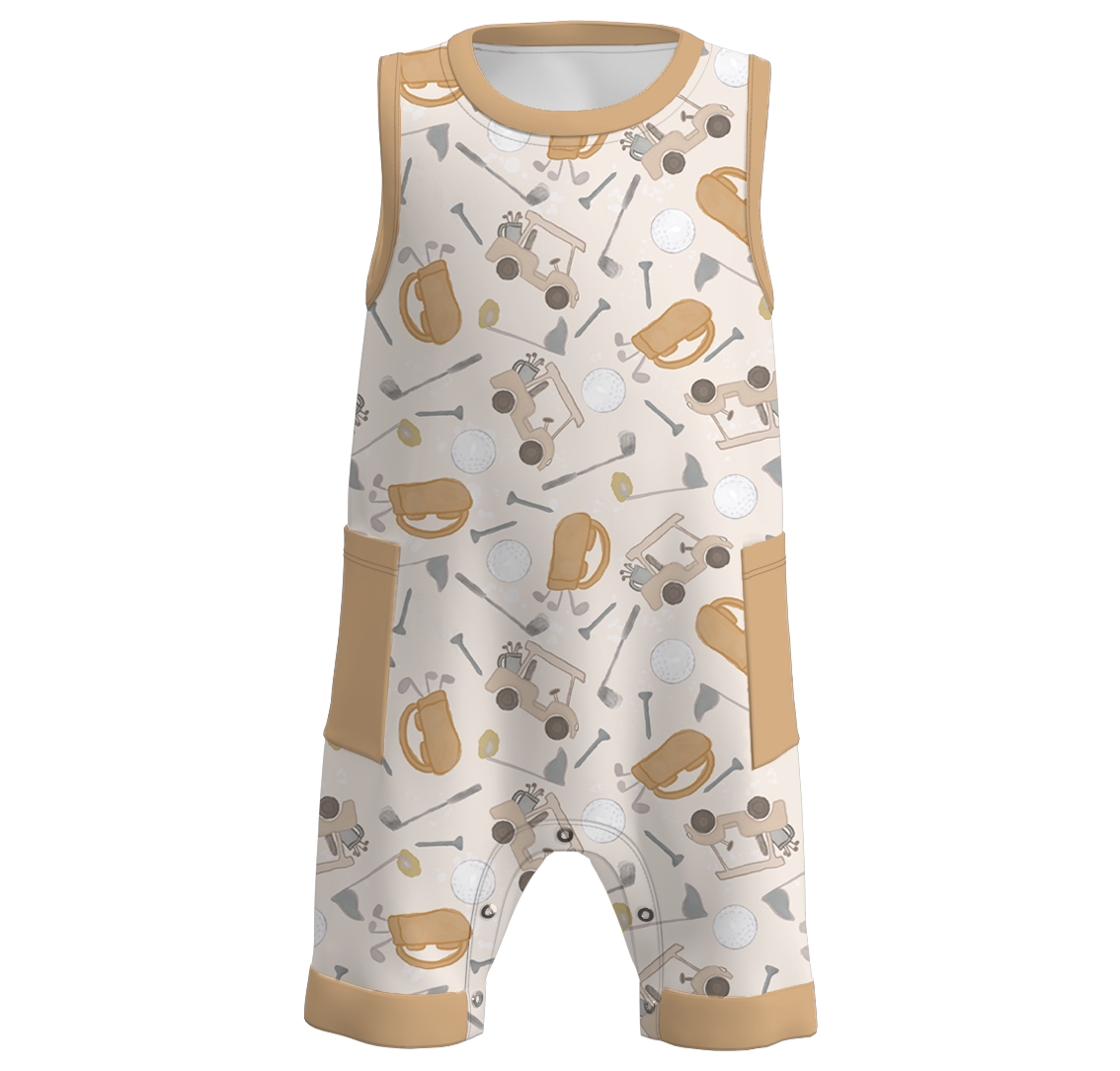 (Pre Order)Baby Boys Golf Fishing Print Romper