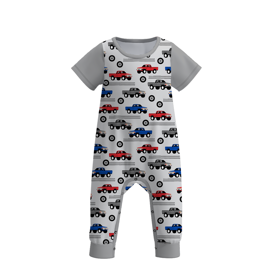 (Pre Order)Baby Boys Summer Truck Father's Day Print Romper