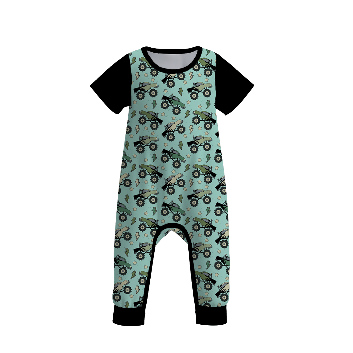 (Pre Order)Baby Boys Summer Truck Father's Day Print Romper