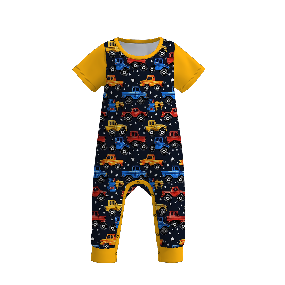 (Pre Order)Baby Boys Summer Truck Father's Day Print Romper