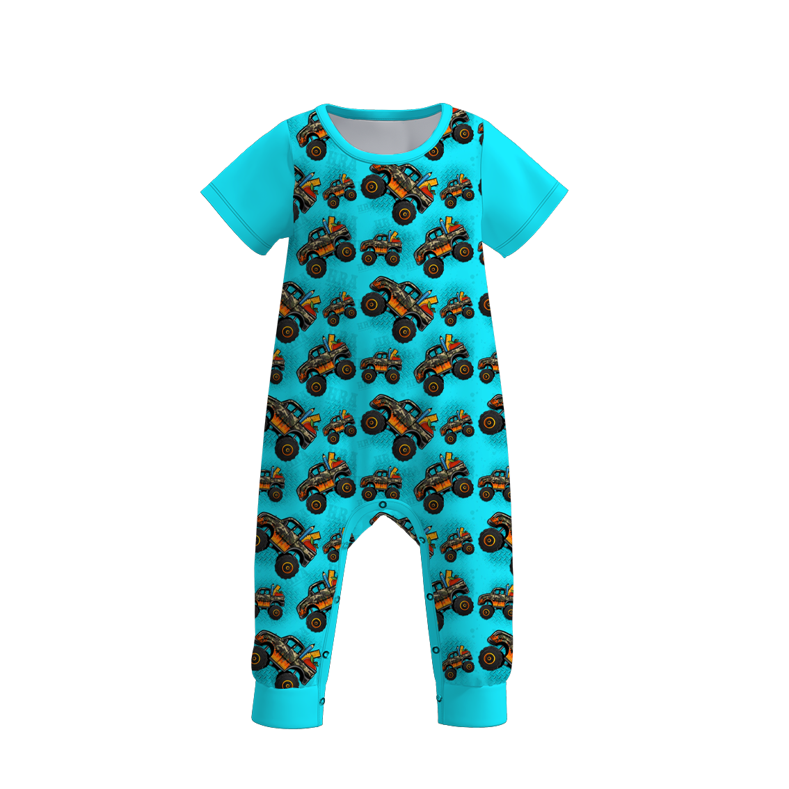 (Pre Order)Baby Boys Summer Truck Father's Day Print Romper