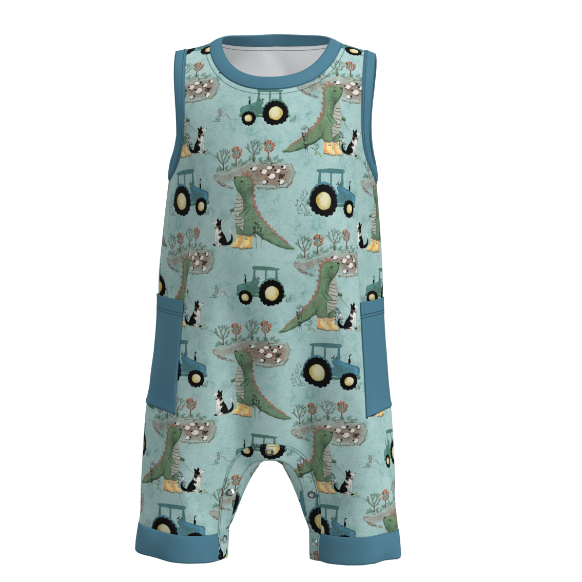 (Pre Order)Baby Boy Summer Dinosaurs Print Romper