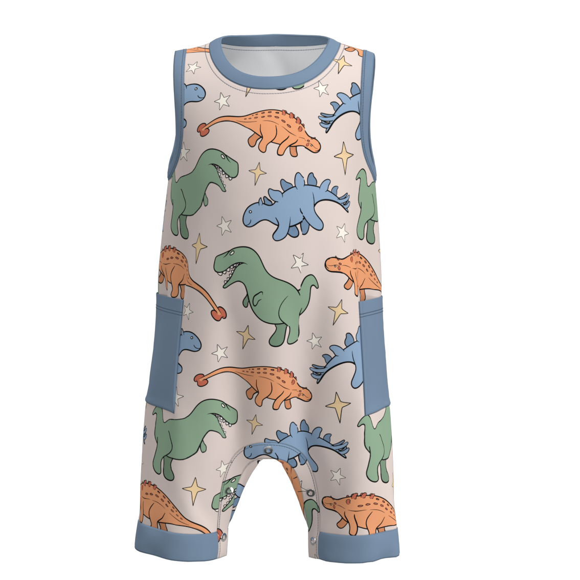 (Pre Order)Baby Boy Summer Dinosaurs Print Romper