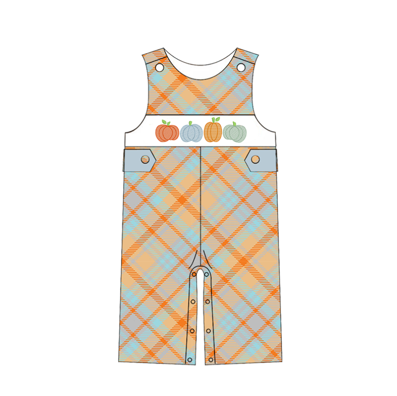 (Pre Order)Baby Boys Halloween Embroidery Smocked Romper