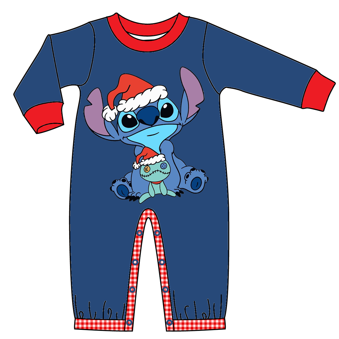 (Pre Order)Baby Boys Christmas Cartoon Print Romper