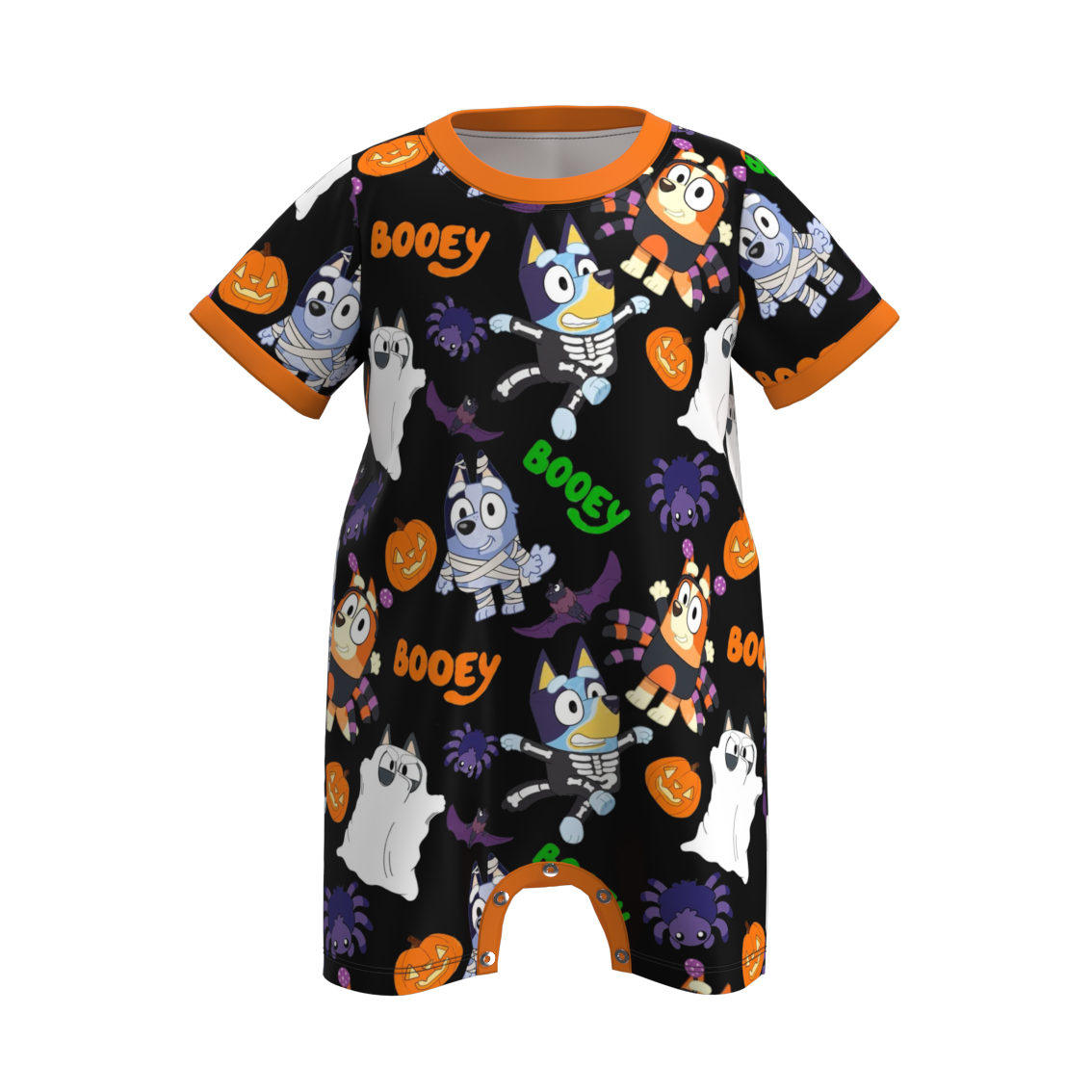 (Pre Order)Baby Boys Halloween Cartoon Print Romper