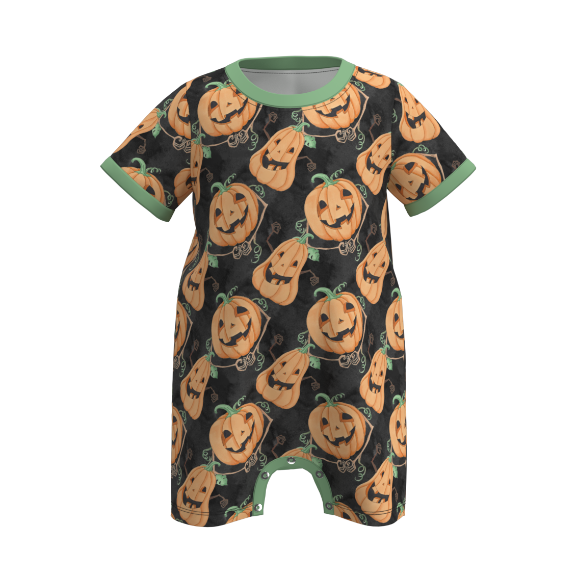 (Pre Order)Baby Boys Halloween Cartoon Print Romper