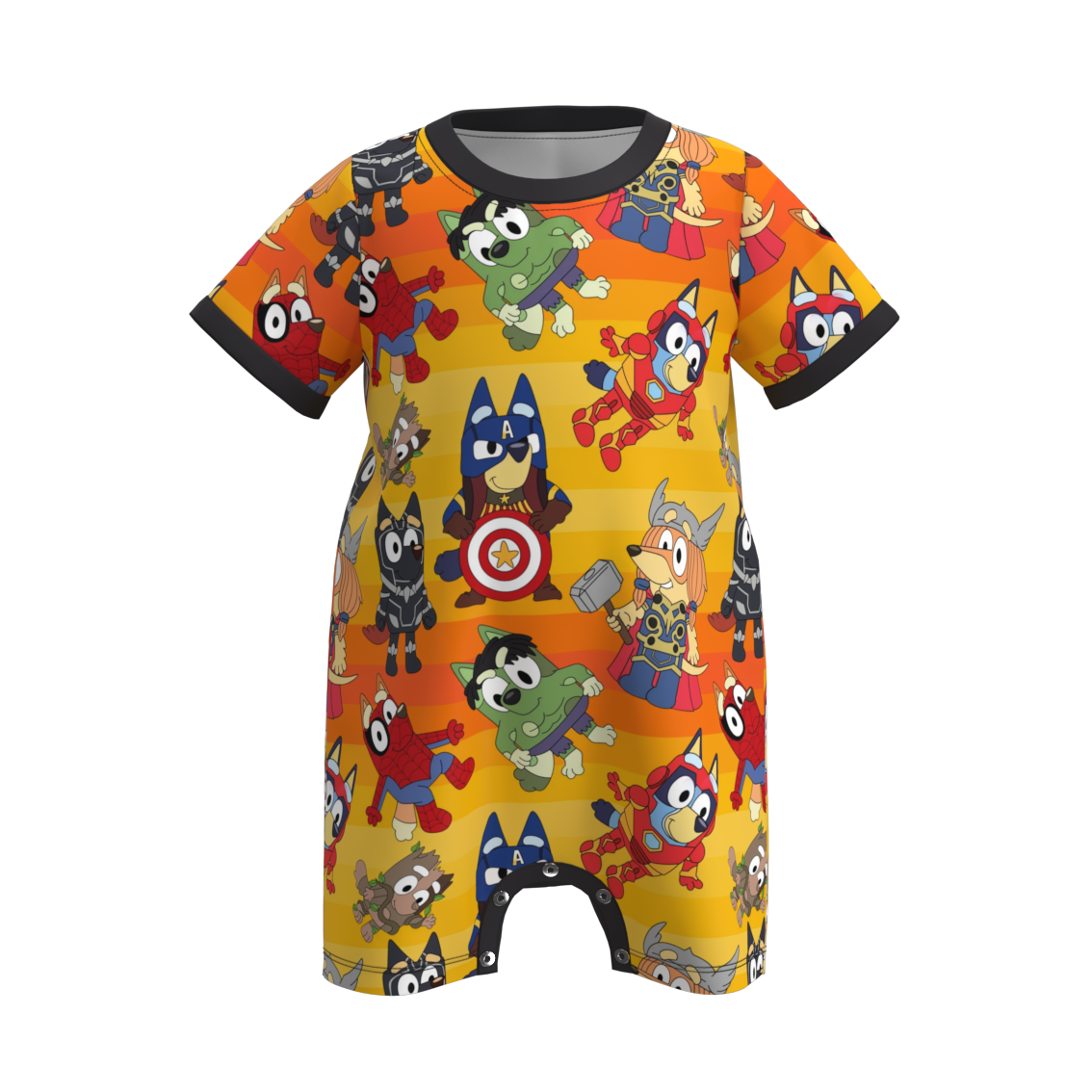 (Pre Order)Baby Boys Halloween Cartoon Print Romper