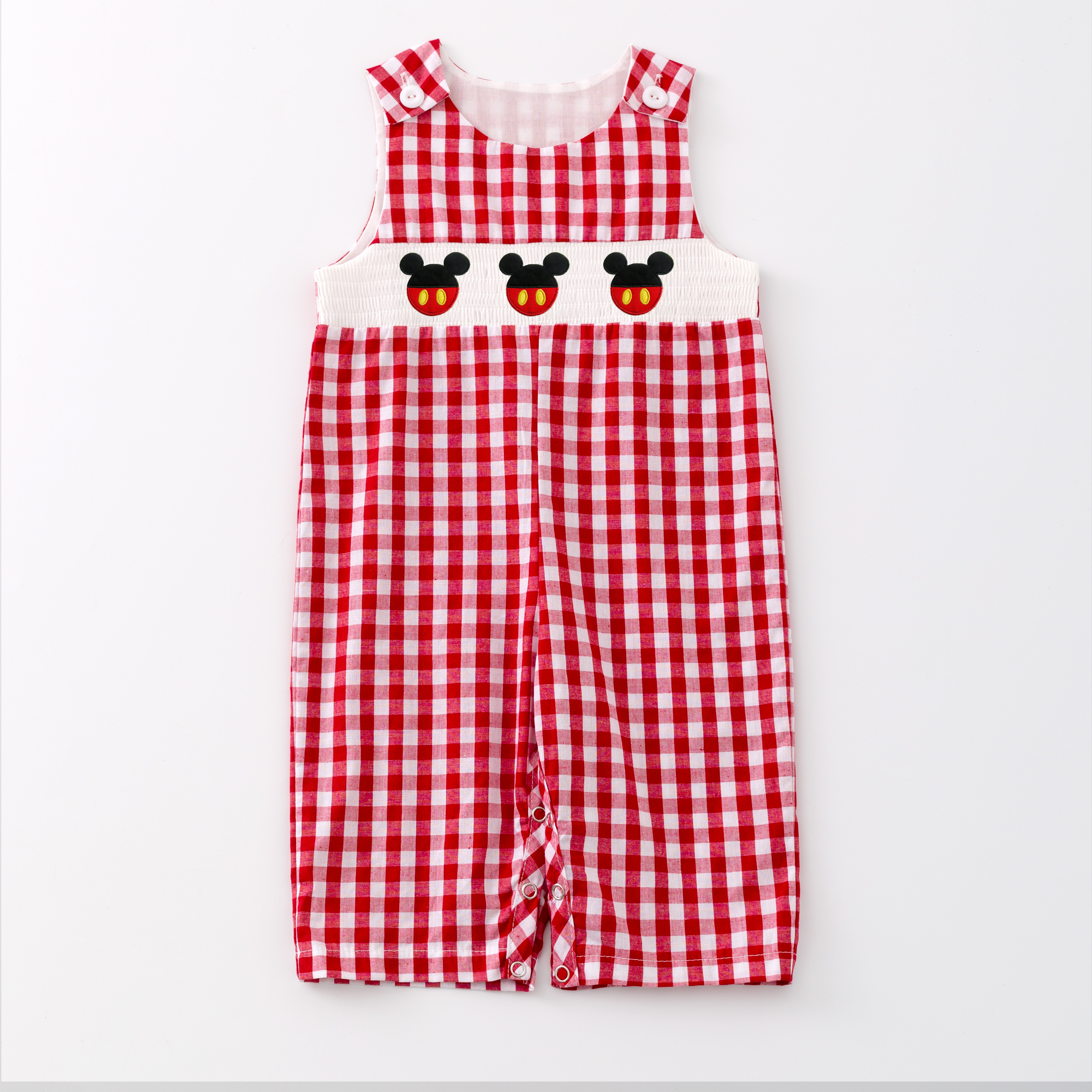 (Pre Order)Girls and Boys Cartoon Embroidery Smocked Dress Romper Outfit