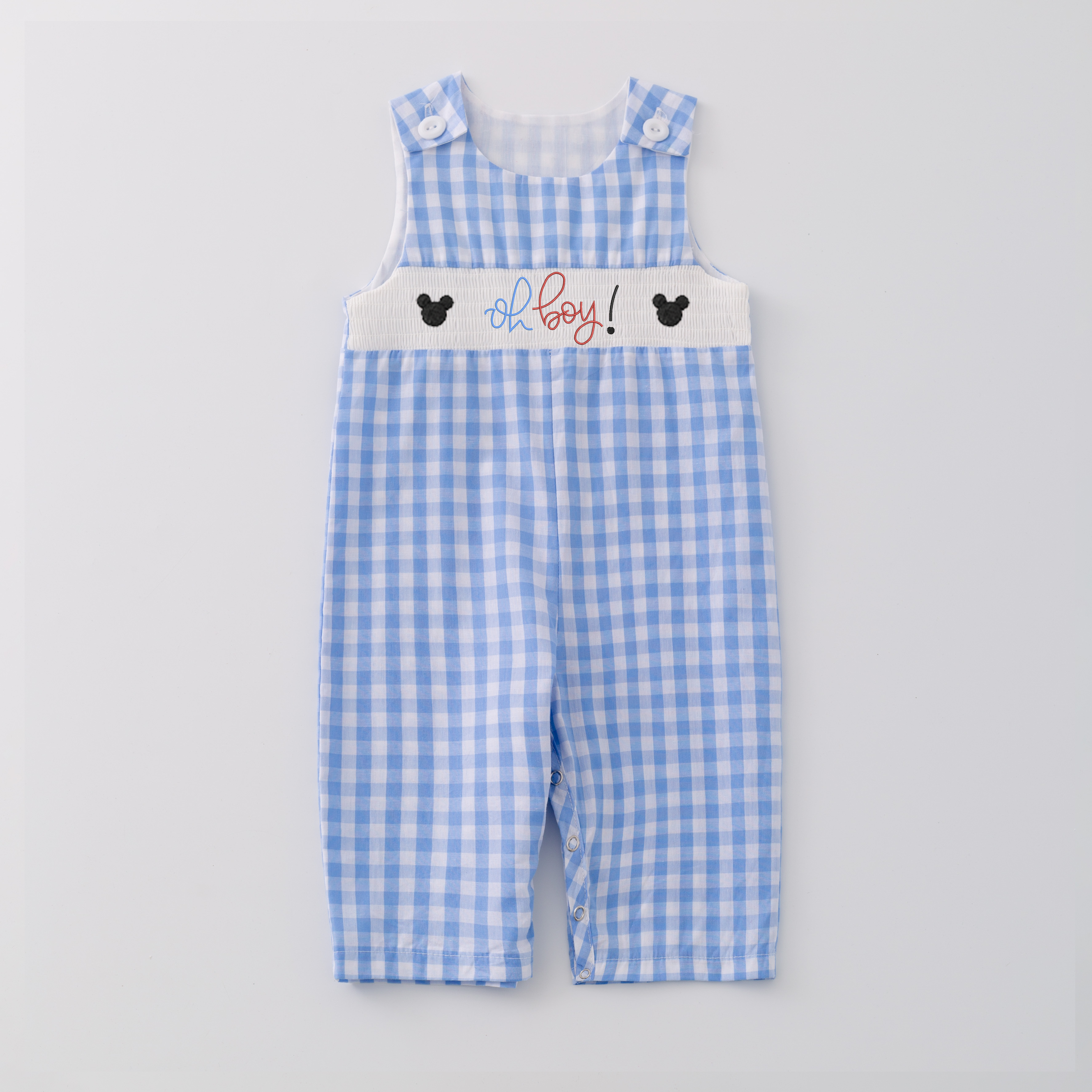 (Pre Order)Boys Cartoon Embroidery Smocked Romper and Outfit Set