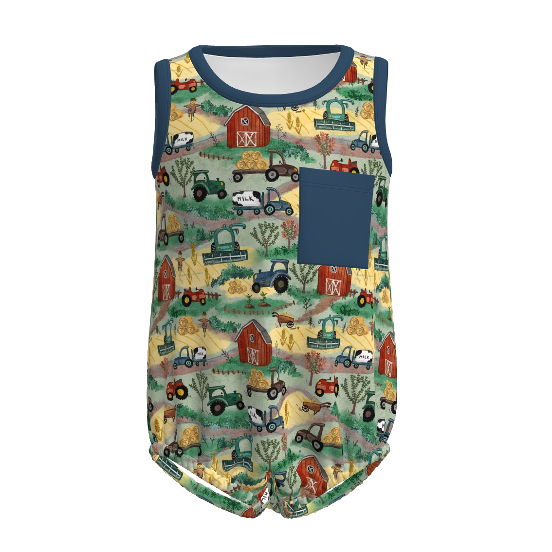 (Pre Order)Toddler Boys Spring and Summer Truck Print Romper