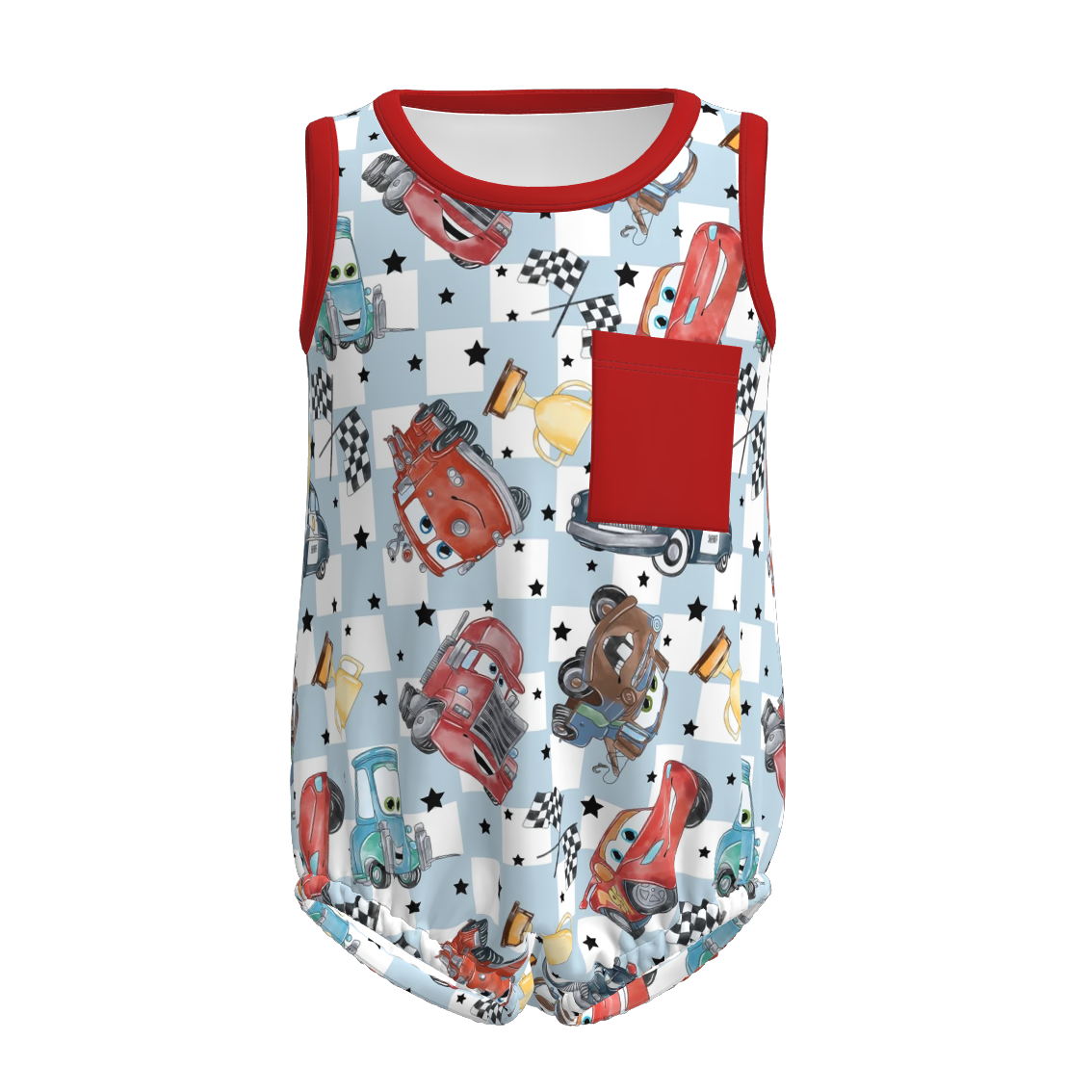 (Pre Order)Toddler Boys Spring and Summer Truck Print Romper