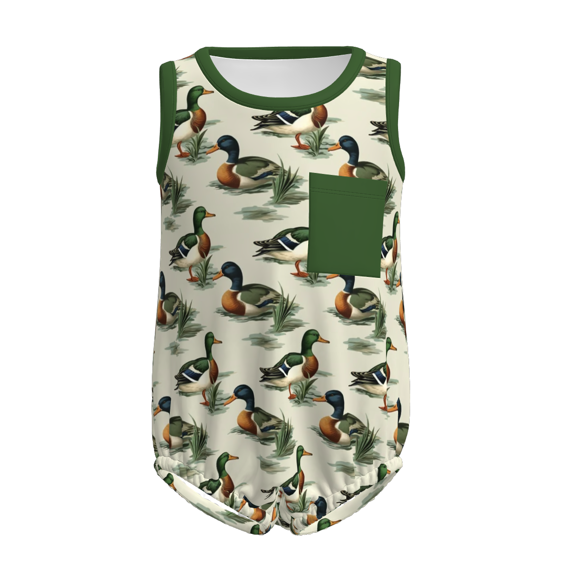 (Pre Order)Toddler Boys Spring and Summer Wild Duck Print Romper