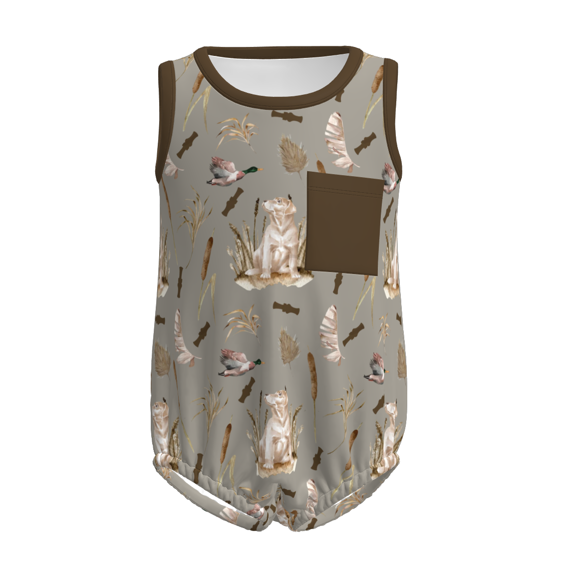 (Pre Order)Toddler Boys Spring and Summer Wild Duck Print Romper