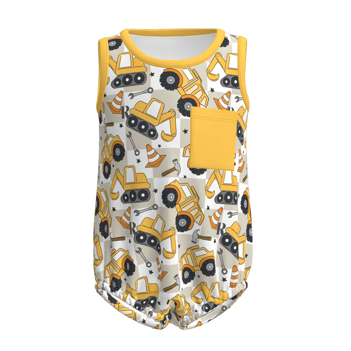 (Pre Order)Toddler Boys Spring and Summer Truck Print Romper