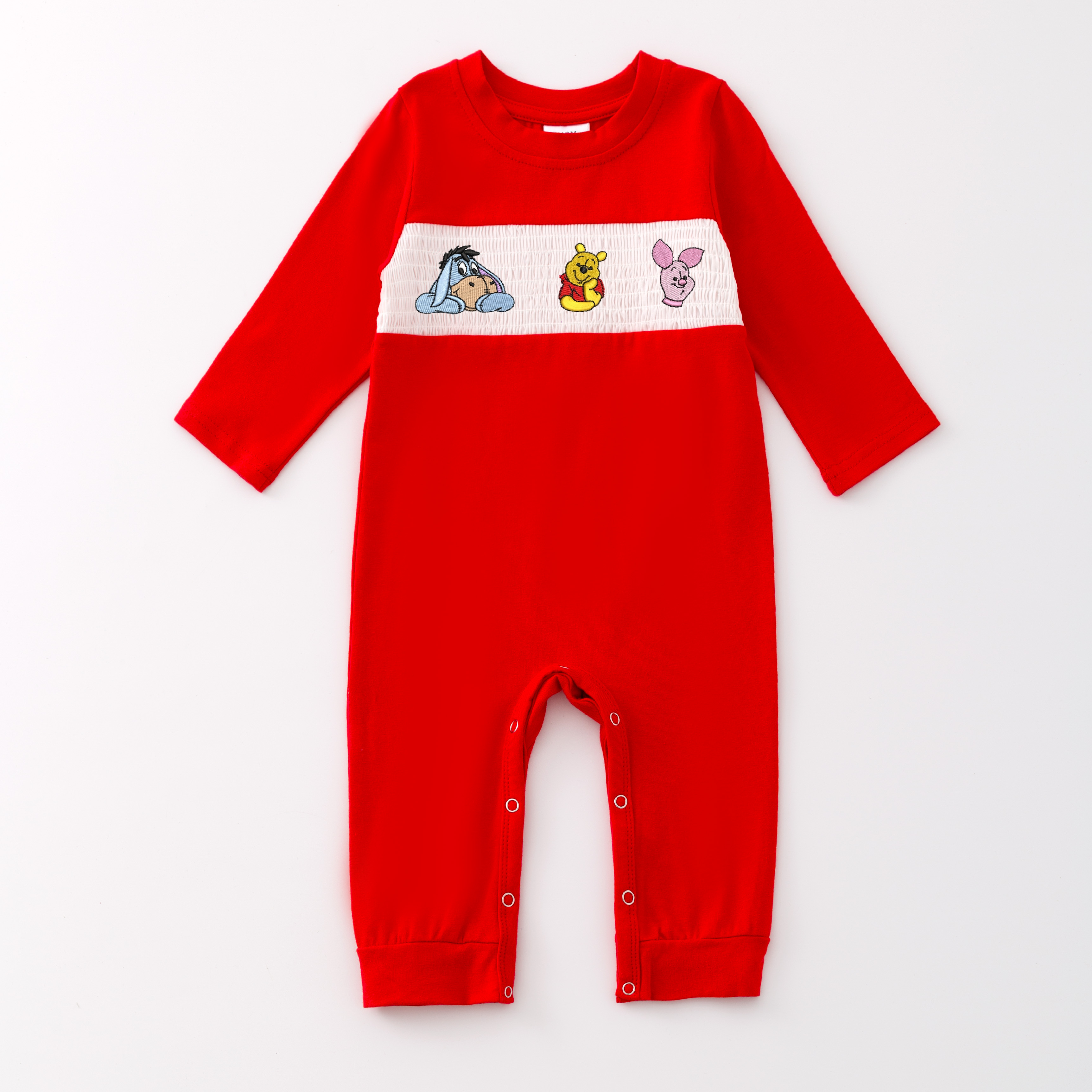 (Pre Order)Baby Boys Christmas Embroidery Smocked Romper