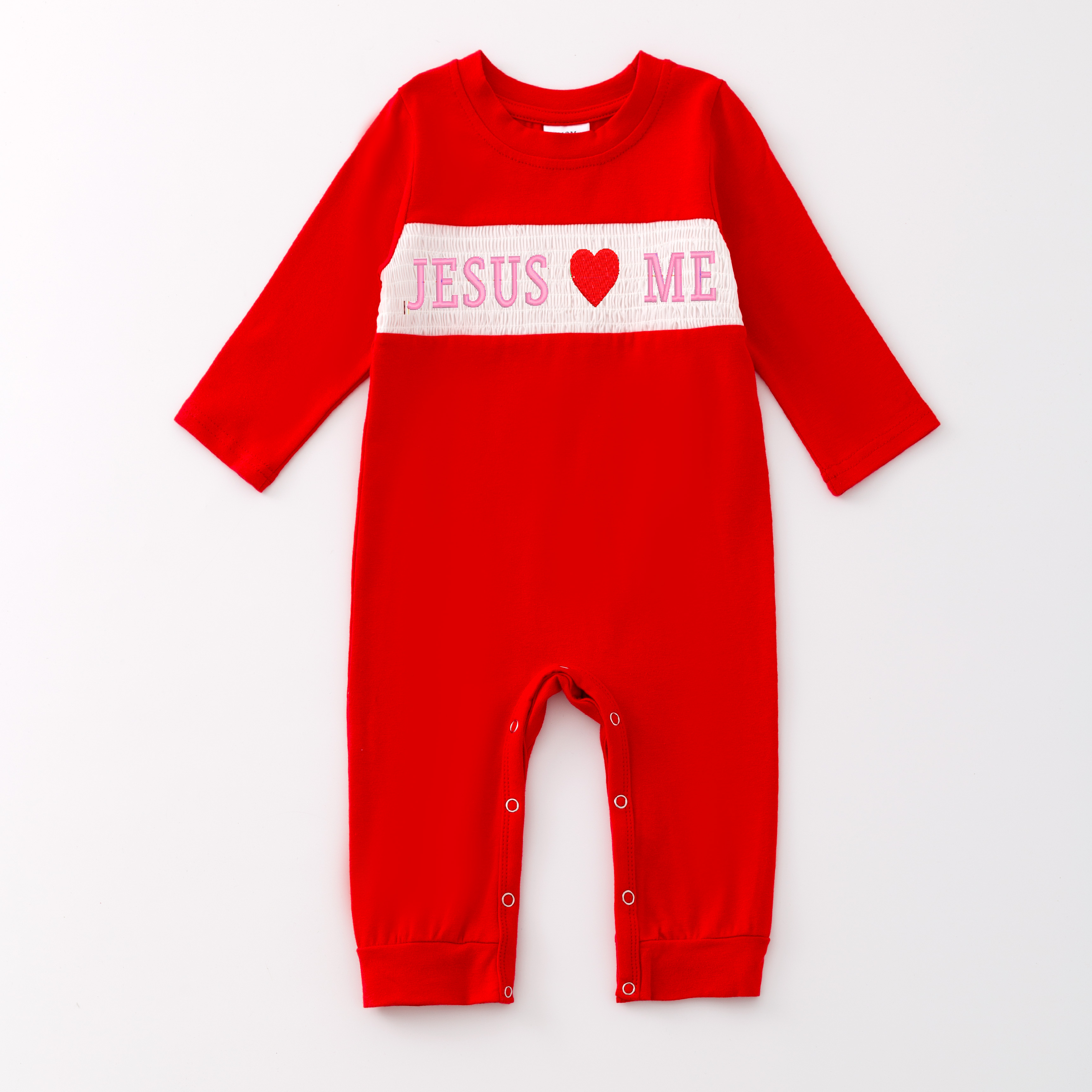 (Pre Order)Baby Boys Christmas Embroidery Smocked Romper