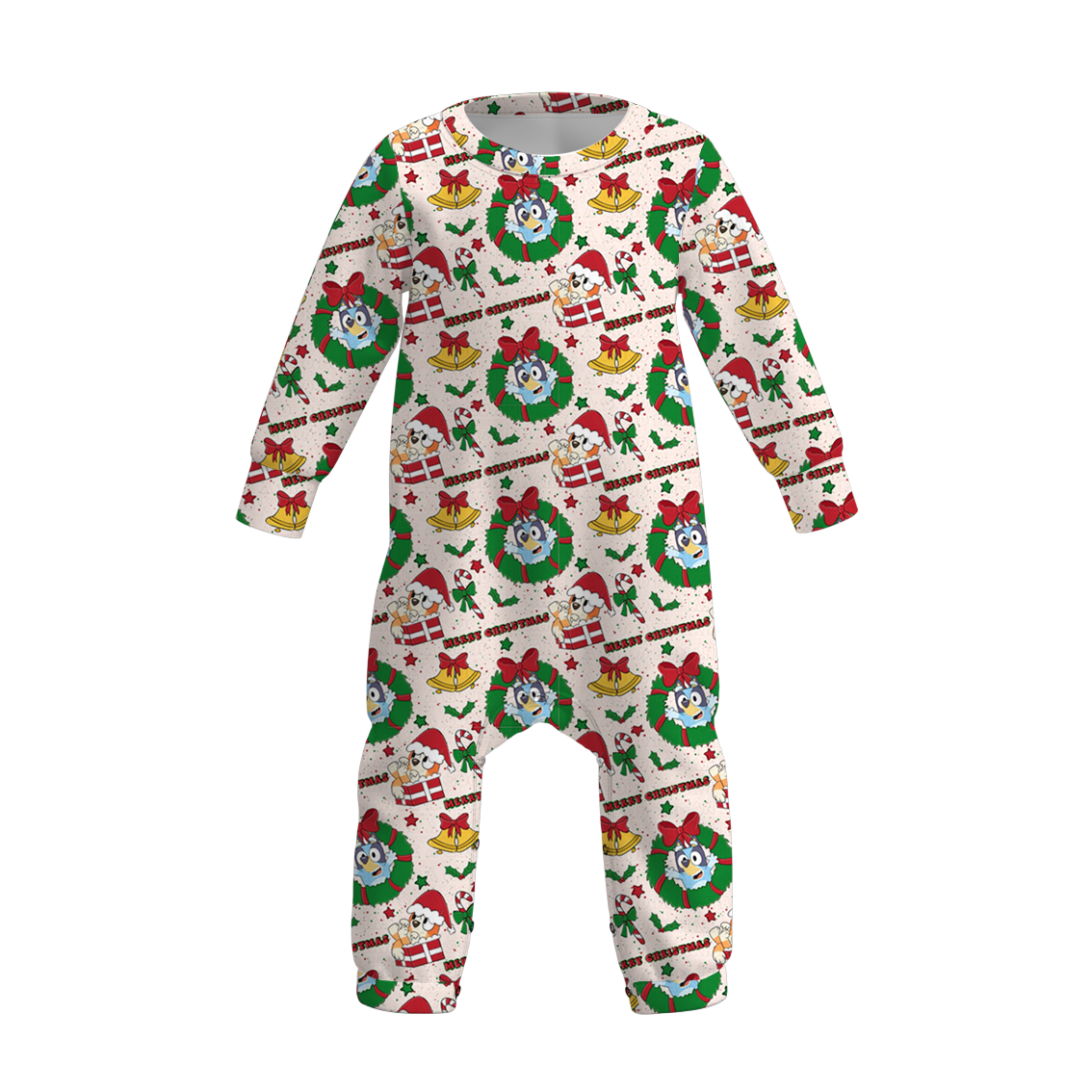 (Pre Order)Baby Boys Christmas Cartoon Print Romper