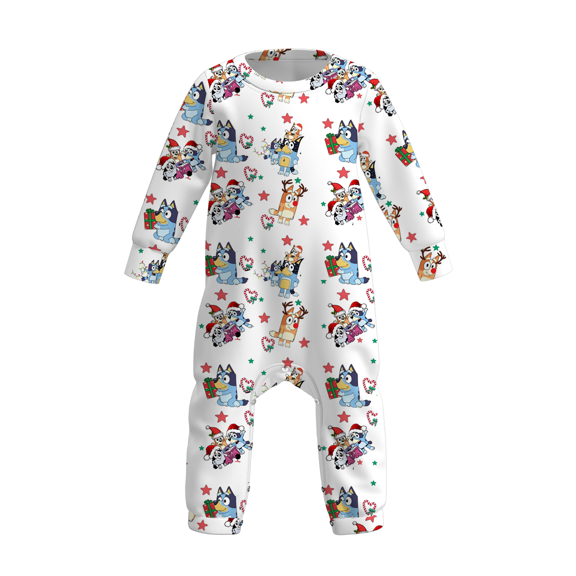 (Pre Order)Baby Boys Christmas Cartoon Print Romper