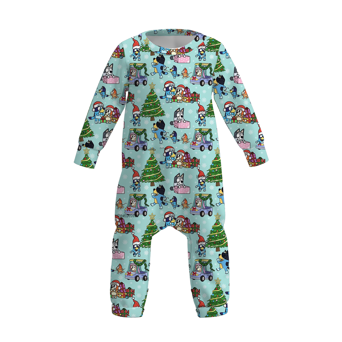 (Pre Order)Baby Boys Christmas Cartoon Print Romper